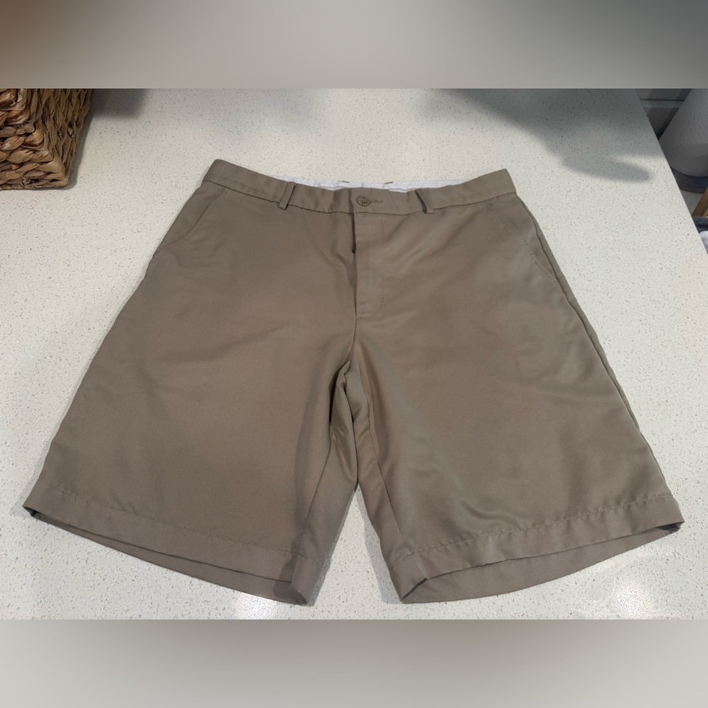Greg Norman Tasso Elba Khaki Flat Front Shorts